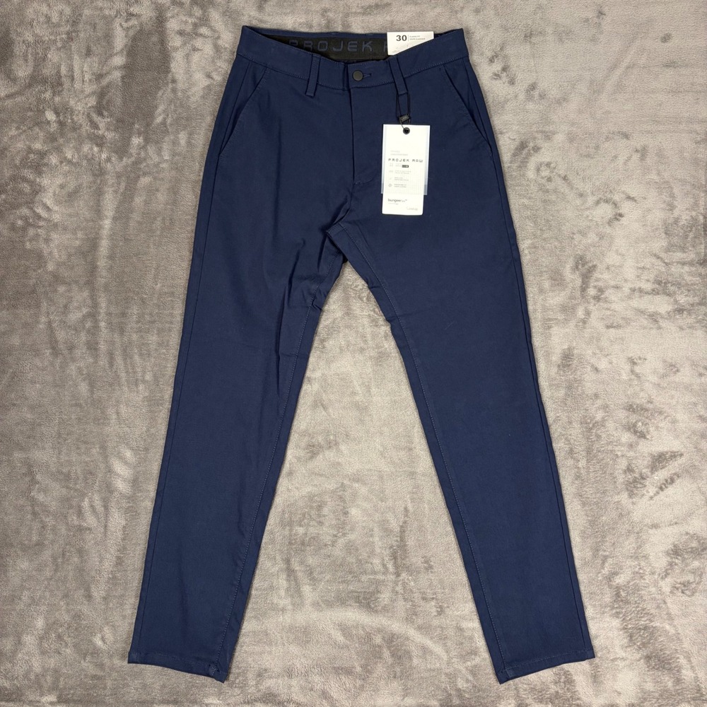 Projek Raw Pants Mens 30 Navy Blue Bungeeflex Classic Fit Stretch Work Chino‎